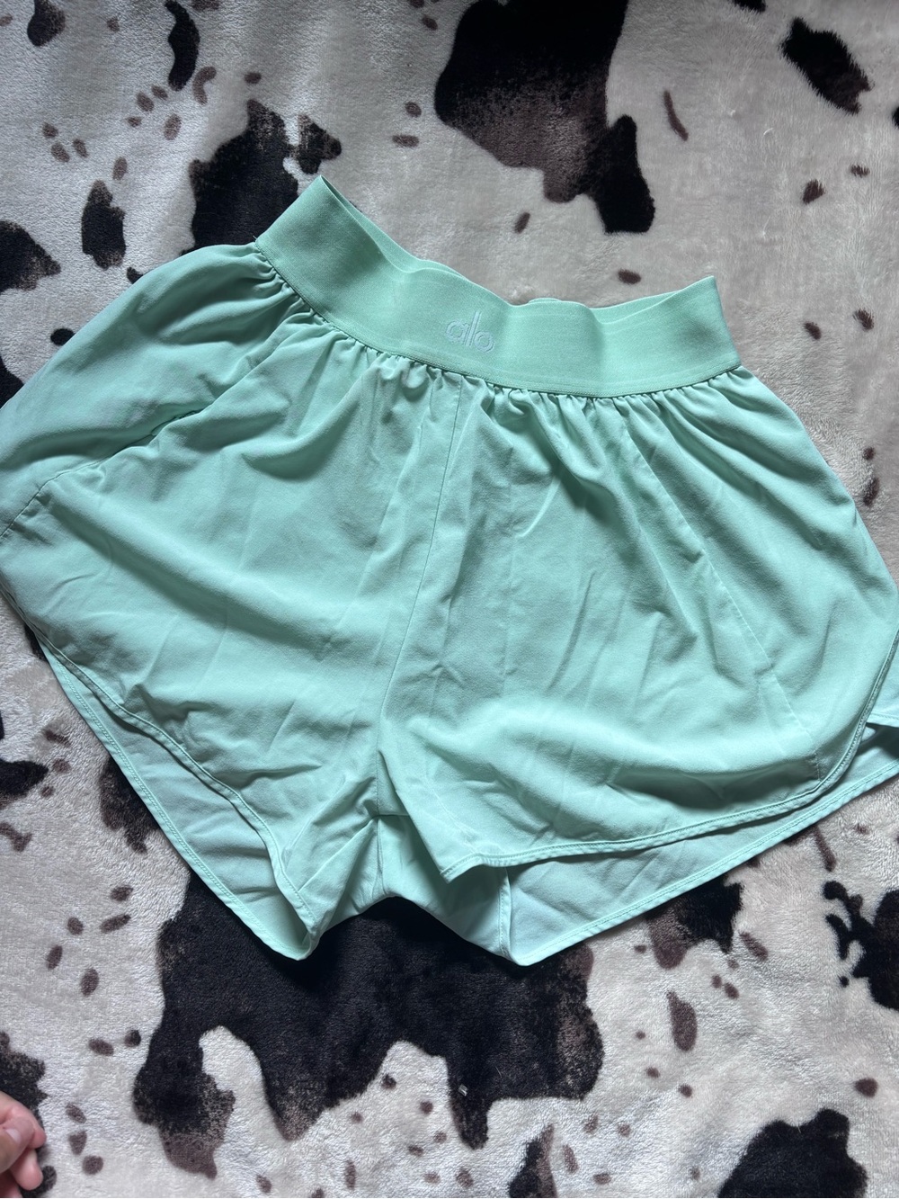 ALO Yoga Mint Green High-Rise Athletic Shorts